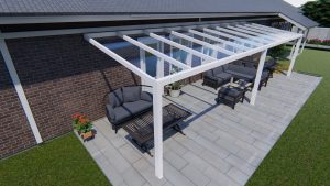 Benelux Veranda  9,80 mt x  2,50 mt – Cream – Glass