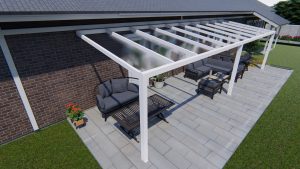 Benelux Veranda  10,06 mt x 3,00 mt – Cream – Helder Polycarbonate