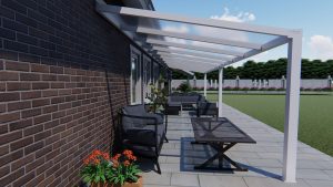 Benelux Veranda  9,80 mt x  2,50 mt – Cream – Opal Polycarbonate - Image 2