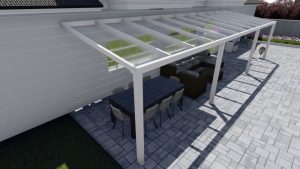 Benelux Veranda  10,40 mt x  2,50 mt – Cream – Helder Polycarbonate