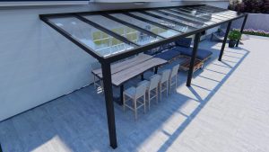 Benelux Veranda  11,40 mt x  2,50 mt – Zwart – Glass