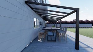 Benelux Veranda  11,40 mt x  3,90 mt – Zwart – Opal Polycarbonate - Image 3