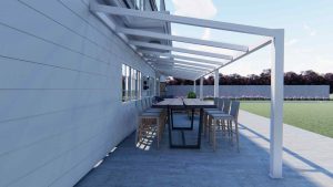 Benelux Veranda  11,40 mt x  2,50 mt – Cream – Helder Polycarbonate - Image 2