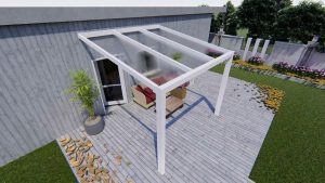 Benelux Veranda  3,06 mt x  2,70 mt – Cream – Helder Polycarbonate