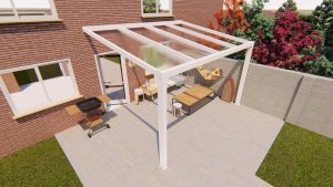 Benelux Veranda  4,06 mt x 2,50 mt – Cream – Helder Polycarbonate