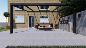 Benelux Veranda  4,10 mt x  2,50 mt – Zwart – Helder Polycarbonate