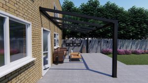 Benelux Veranda  4,10 mt x  2,50 mt – Zwart – Helder Polycarbonate - Image 2