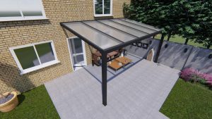 Benelux Veranda  4,10 mt x  4 mt – Zwart – Opal Polycarbonate - Image 3