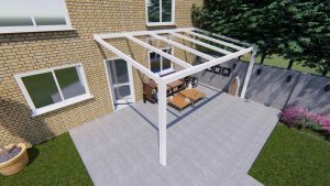 Benelux Veranda  4,10 mt x  2,50 mt – Cream – Glass