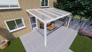 Benelux Veranda  4,10 mt x  2,50 mt – Cream – Opal Polycarbonate