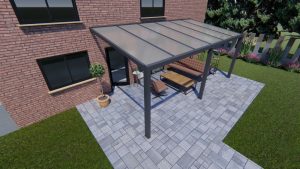 Benelux Veranda  5,60 mt x  2,50 mt – Anthracite – Opal Polycarbonate