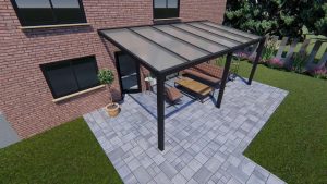 Benelux Veranda  5,60 mt x  3,90 mt – Zwart – Opal Polycarbonate - Image 3