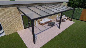 Benelux Veranda  7,30 mt x  2,70 mt – Zwart – Opal Polycarbonate - Image 3