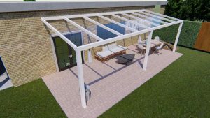 Benelux Veranda  7,30 mt x  2,50 mt – Cream – Glass