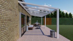 Benelux Veranda  8,06 mt x 3,00 mt – Cream – Opal Polycarbonate - Image 2