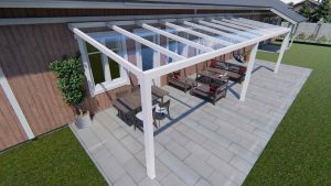 Benelux Veranda  8,60 mt x  2,50 mt – Cream – Glass